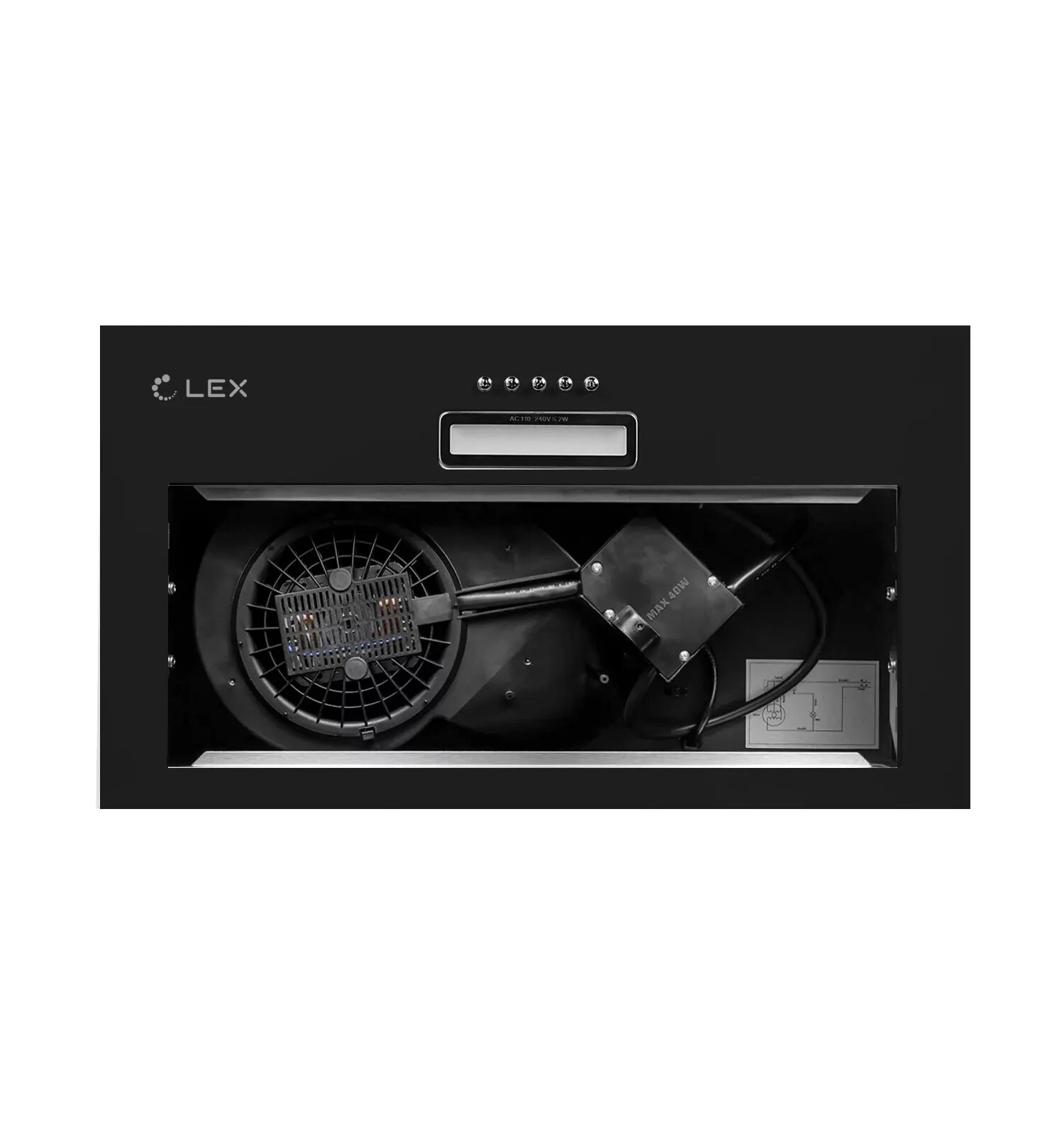 Вытяжка встраиваемая Lex GS BLOC LIGHT 600 BLACK - фотография № 12