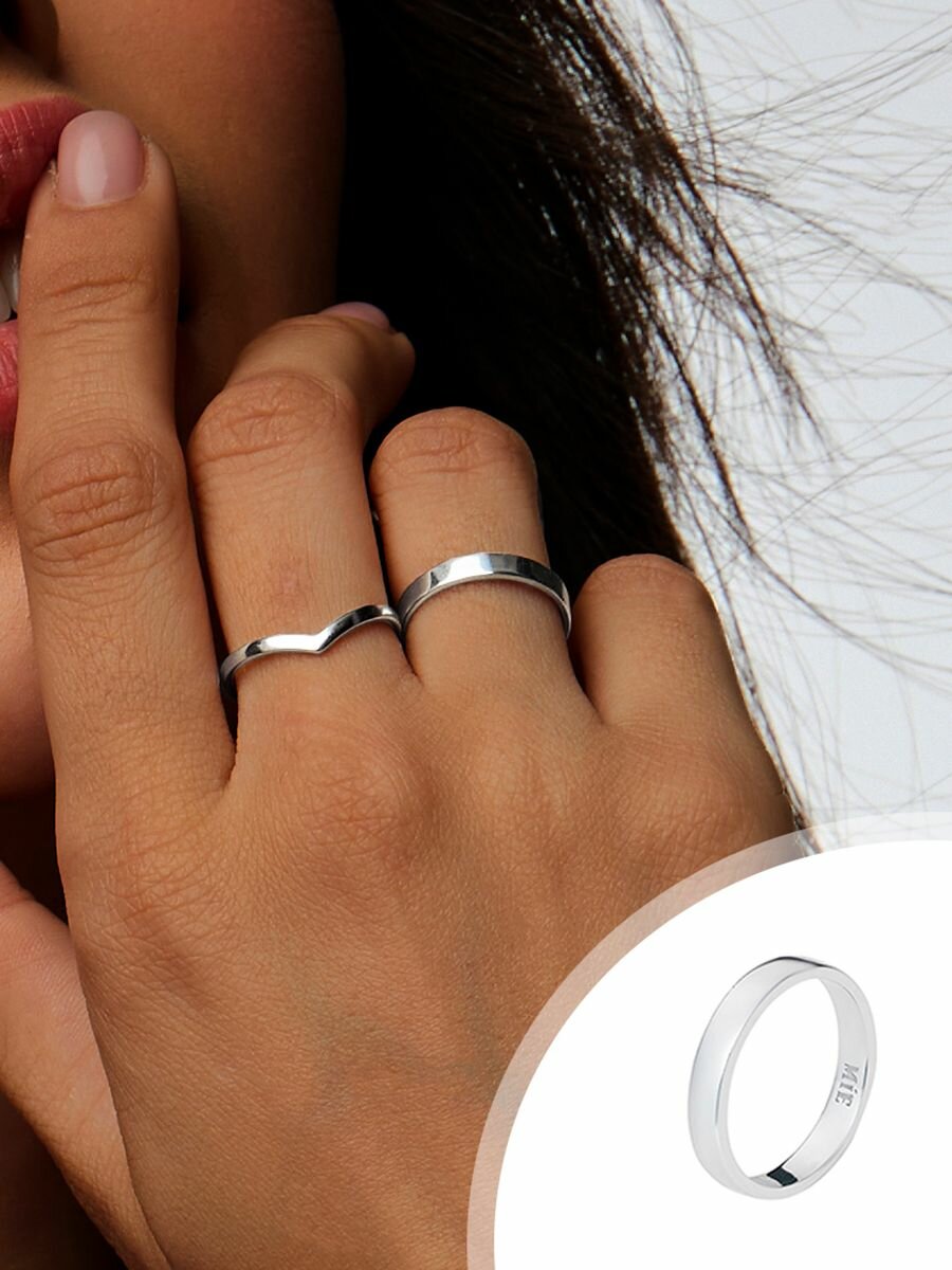 Кольцо MIESTILO Кольцо серебряное женское классическое ювелирное, серебро, 925 проба, родирование, размер 15, серый, серебряный