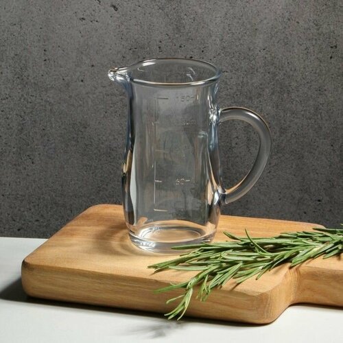 Кувшин молочник стеклянный с мерной шкалой 150 мл 379₽