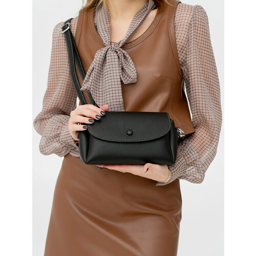 фото Сумка кросс-боди carlotty, фактура гладкая, зернистая, черный