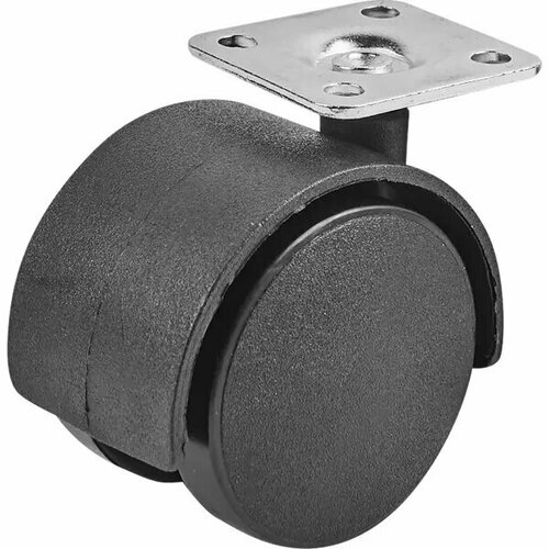 Колесо для мебели поворотное STANDERS без тормоза площадка для мягкого пола 50 мм до 40 кг цвет чёрный 550₽