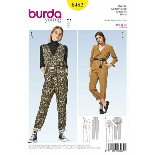 Выкройка Burda 6482 выкройка burda 9337 детский комбинезон