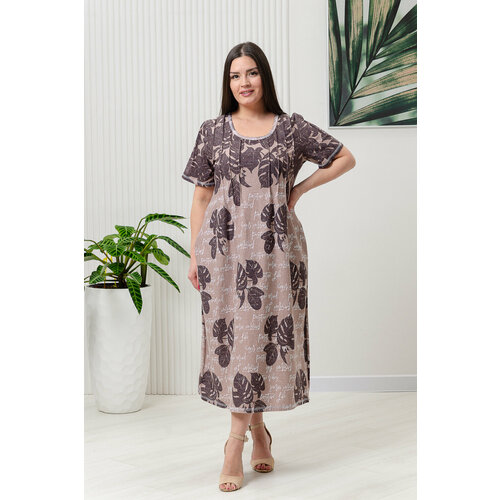 фото Платье натали, размер 48, бежевый, коричневый