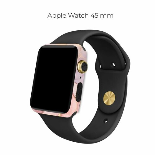 Чехол-наклейка виниловая для корпус Apple Watch 45 mm, защитная пленка для смарт-часов розовый