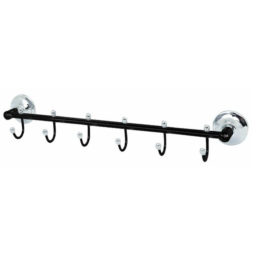 Крючки для ванной комнаты и кухни Altos (5 крючков) латунь, чёрный/хром