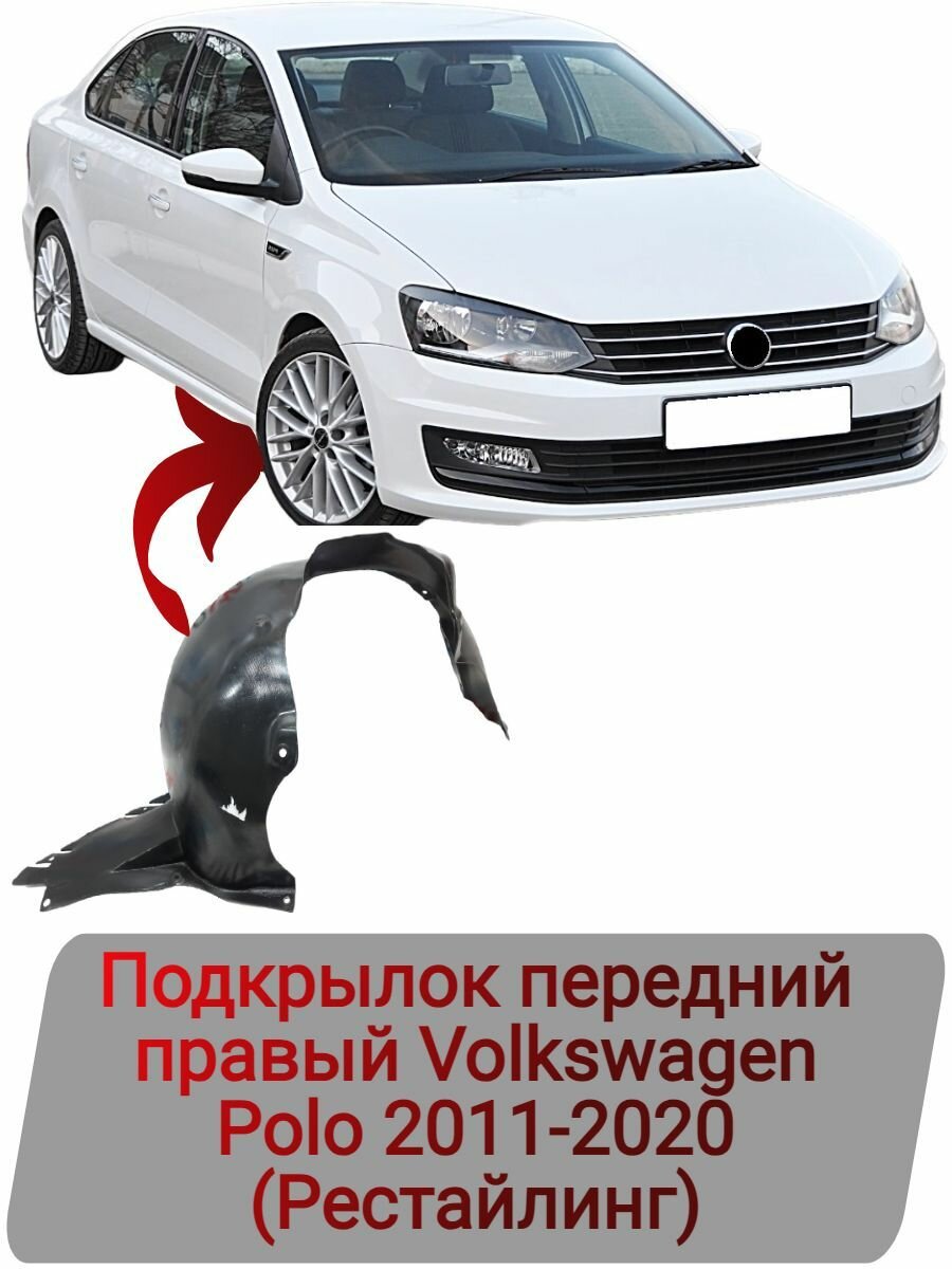 Подкрылок передний правый Volkswagen Polo 2011-2020