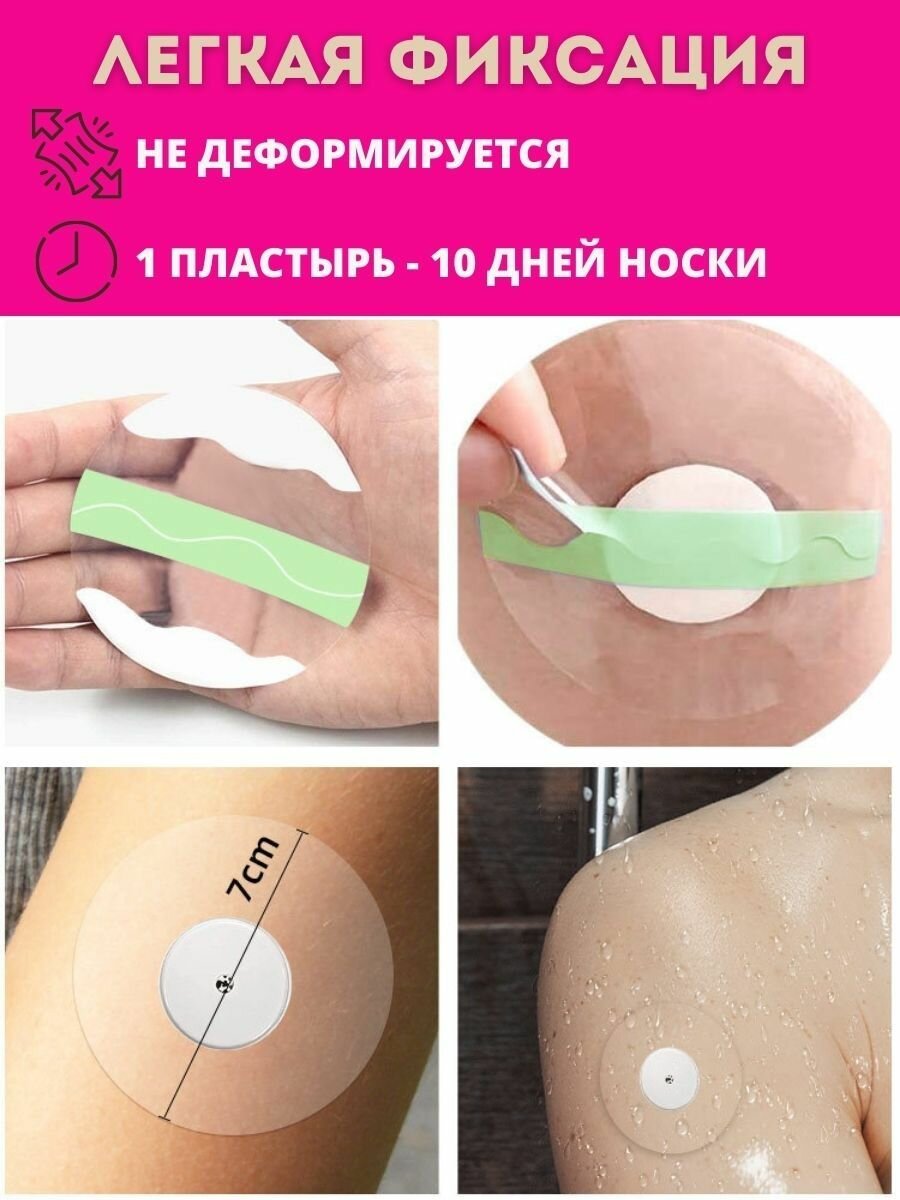 Фиксирующий Пластырь Пластырь CareProff, для Freestyle Libre, гипоаллергенный, водонепроницаемый, дышащий, 10 шт.
