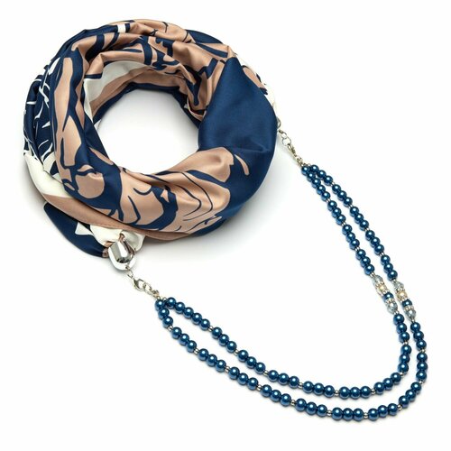 фото Платок foxtrot,90х90 см, коричневый, синий