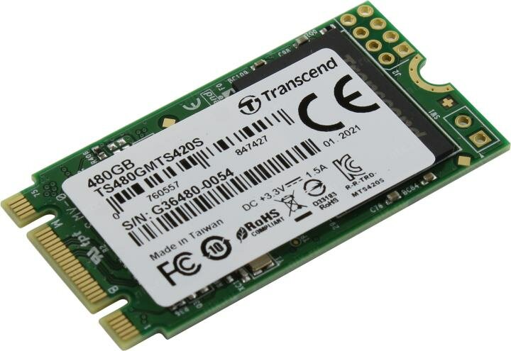 Накопитель SSD M.2 Transcend 480GB, SATA3, up to 560/340MBs, 85000 IOPs, 3D TLC, 22х42мм - фото №13