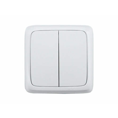 Выключатель 2-клавишный hegel alfa slim белый 678₽