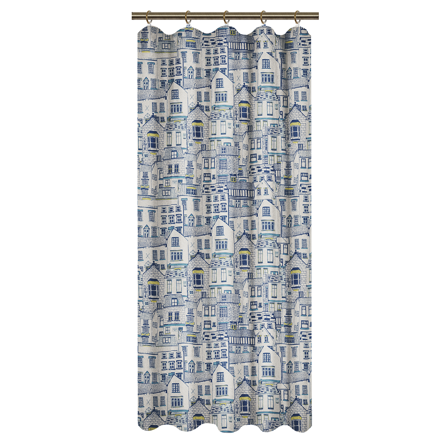 фото Штора хлопок на ленте Город 145х180 см