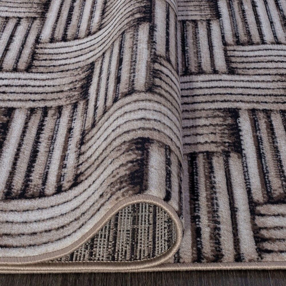 Ковровая дорожка Sierra D722 бежево-коричневая 0,8 м - фотография № 2