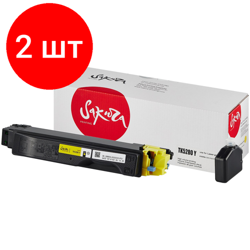 Комплект 2 штук, Картридж лазерный SAKURA TK-5280Y жел. для Kyocera Mita ECOSYS P6235cdn картридж лазерный sakura tk5280c син для kyocera mita ecosys p6235cdn