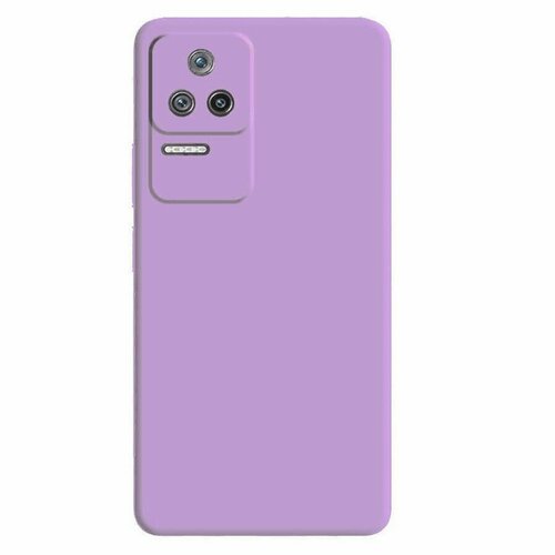 Силиконовая накладка без логотипа Silky soft-touch для Xiaomi Poco F4 светло-сиреневый силиконовая накладка без логотипа silky soft touch для xiaomi redmi 9t светло сиреневый