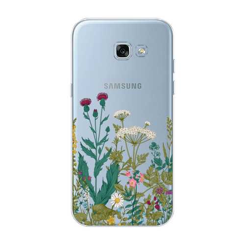 Силиконовый чехол на Samsung Galaxy A3 2017 / Самсунг Галакси A3 2017 Дикие полевые цветы, прозрачный силиконовый чехол на samsung galaxy a3 2017 пощада для самсунг галакси а3 2017