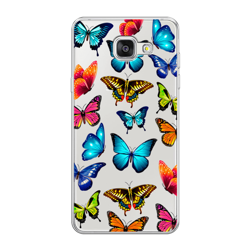 Силиконовый чехол на Samsung Galaxy A5 2016 / Самсунг Галакси A5 2016 Разные бабочки, прозрачный силиконовый чехол на samsung galaxy a5 2016 самсунг галакси a5 2016 собачка в шапке лягушки