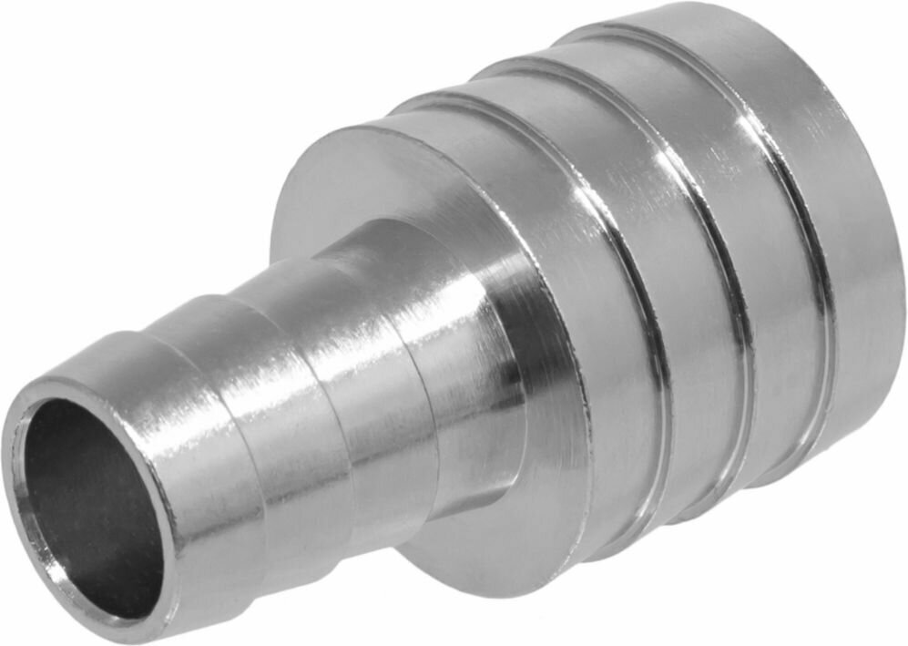 Трубка соединительная для садовых шлангов 1/2" - 3/4", латунь никелированная — фото 1