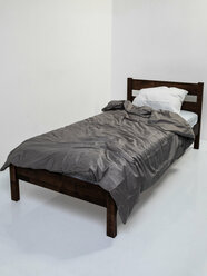 Односпальная кровать Агата из массива березы, 90 х 200 см, без настила, цвет палисандр