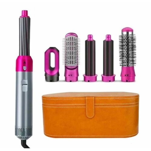 Многофункциональный фен для волос в подарочном кейсе 5 насадок сушка локоны волны выпрямитель брашинг 329000₽