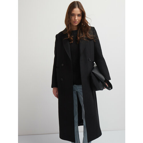 Пальто Vittoria Vicci, размер XL, черный женское двубортное шерстяное пальто длинное свободное однобортное пальто с длинными рукавами ниже колена в корейском стиле