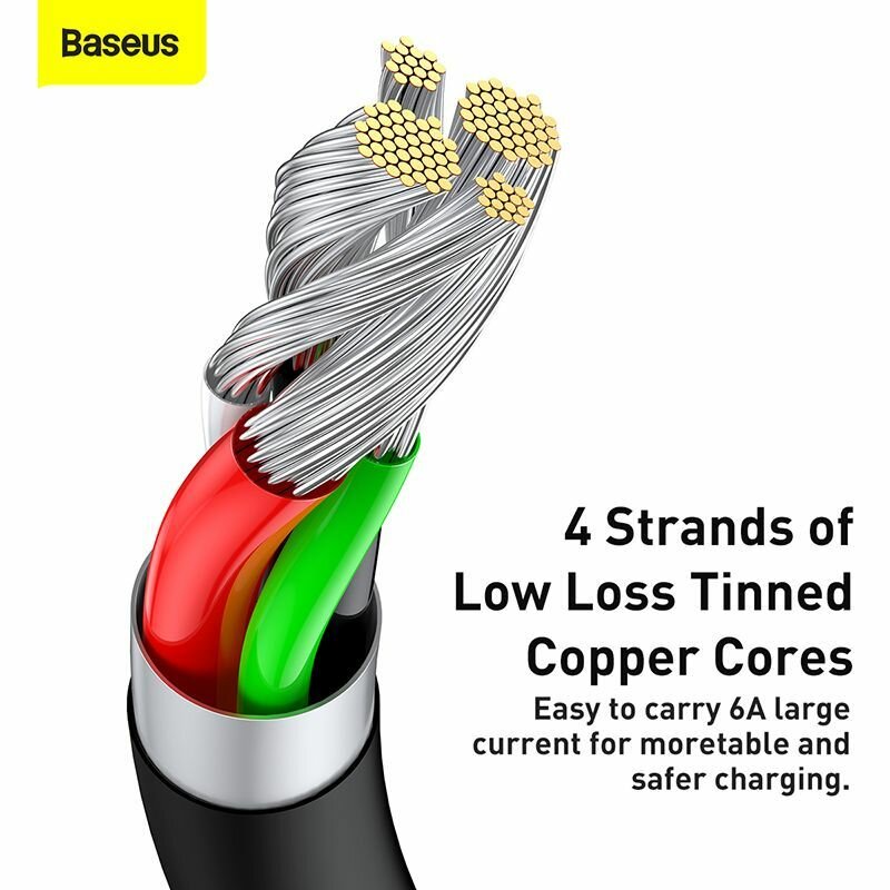 Кабель интерфейсный Baseus USB to Type-C 66W силиконовый 2m black - фото №18