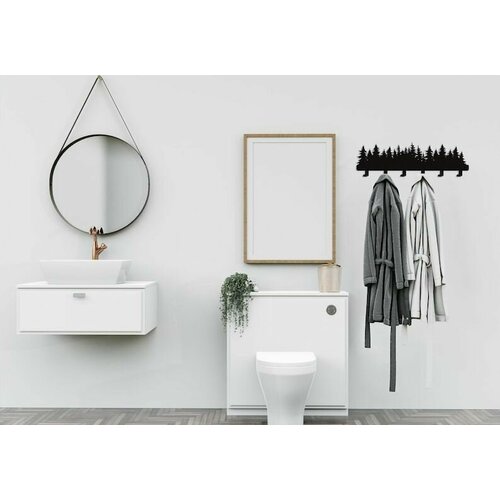 Декоративная металлическая настенная вешалка Лес черный цвет 5012₽