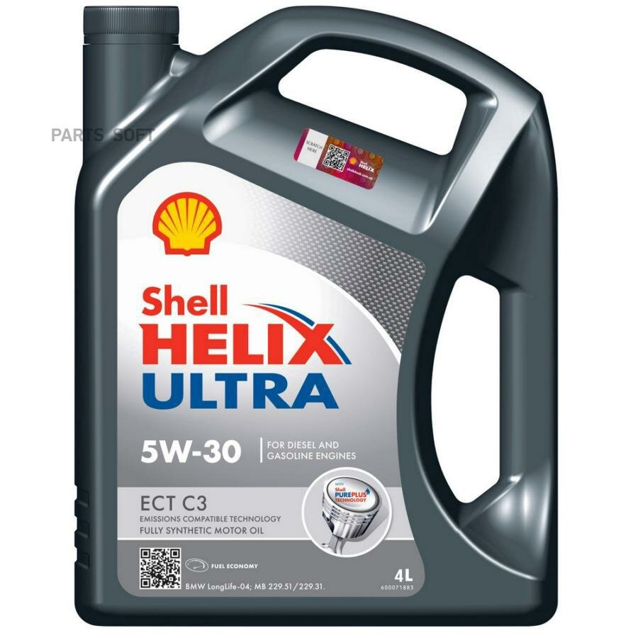 Масло shell 5w30 helix ultra ect c3 ll-04 gm dexos2 mb 229.51/229.31 4л син 550050441/550046363