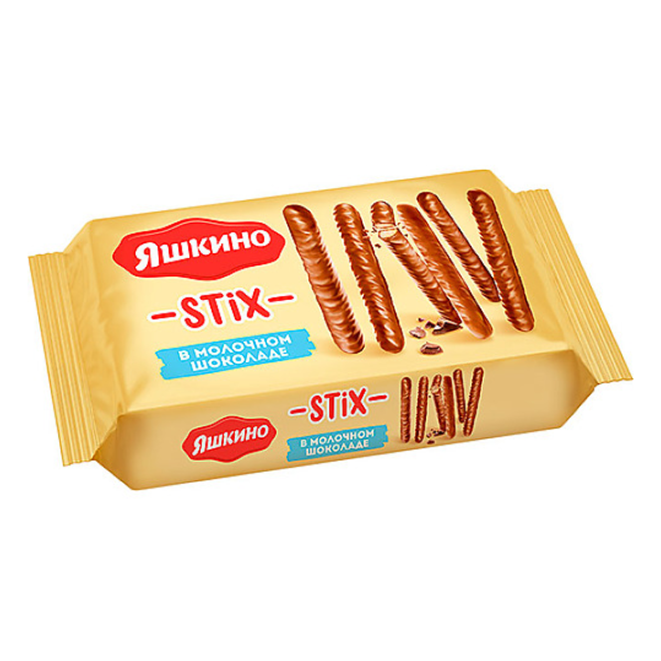 Печенье Яшкино Stix в молочном шоколаде 130 г