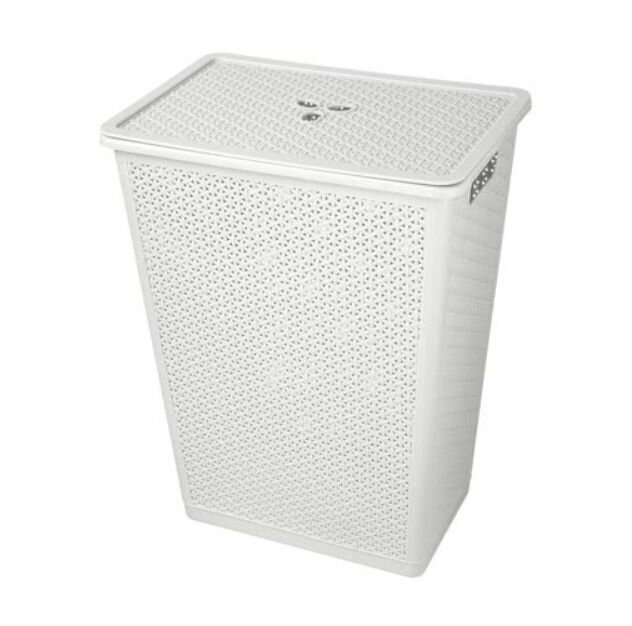 Корзина 35л для белья Wenge 399х272х460 мм светло-серый