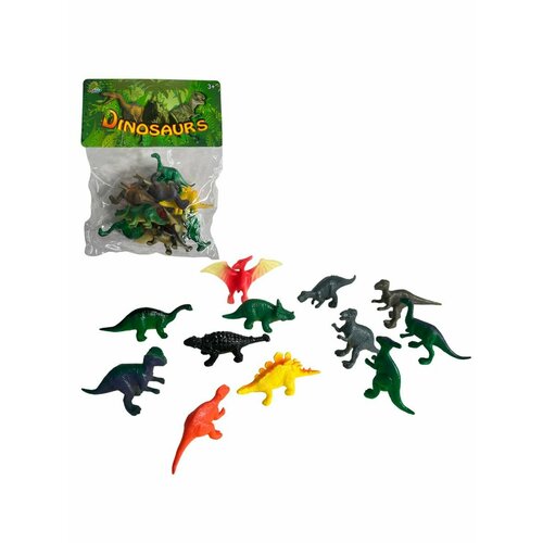 Набор из 12 фигурок животных Динозавры в пакете