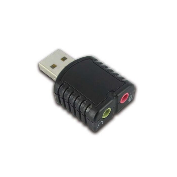 Звуковая карта FG-UAU02D-1AB-BU01 Tiny USB Stereo Sound Adapter (24bit 96kHz), SSS1700 black case, Bulk packing