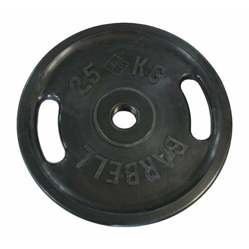 Диск черный олимпийский с ручками Barbell (d 51 мм 25 кг)