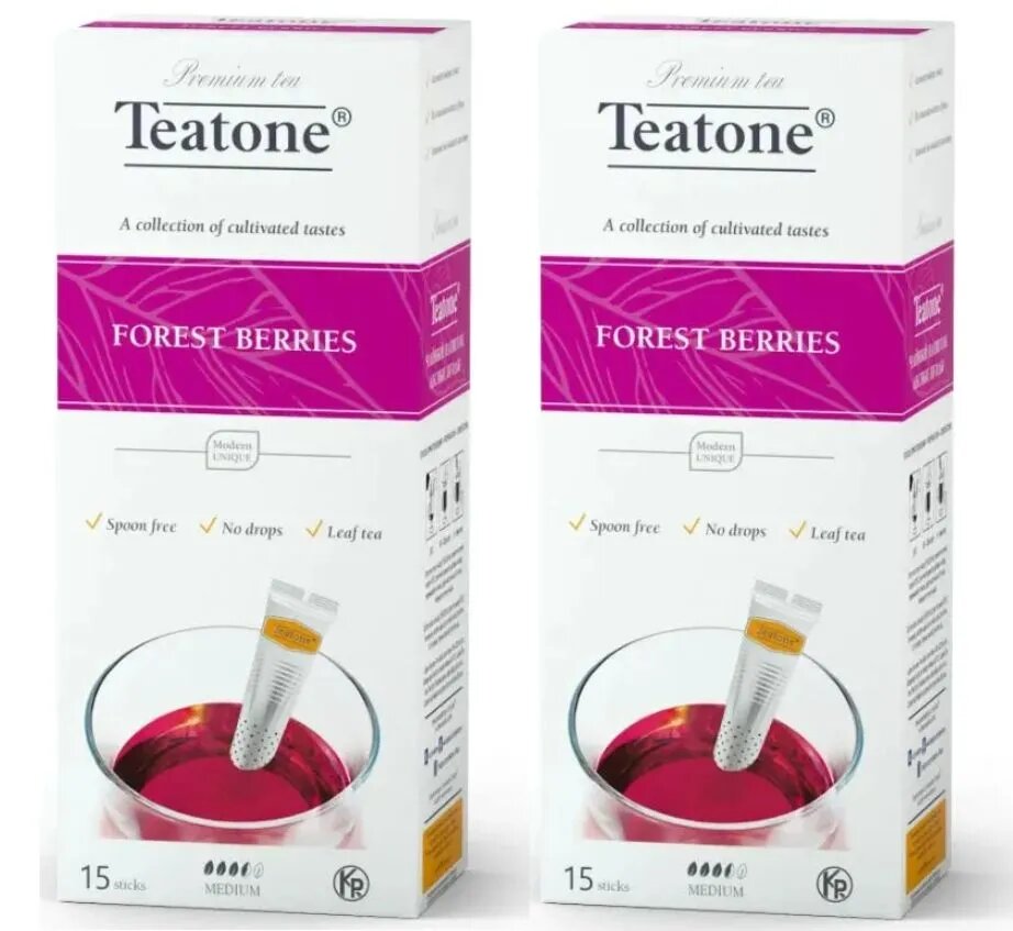 Чай со вкусом лесных ягод Teatone 15 стиков - 2 штуки