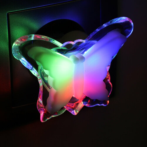 Ночник Camelion "Бабочка", RGB, светодиодный белый