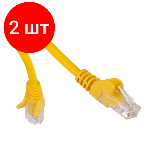 Комплект 2 штук, Патч-корд Lanmaster LSZH UTP Cat.5e, 7.0 м, желтый (LAN-PC45/U5E-7.0-YL) патч корд lanmaster lan pc45 u5e 15 wh