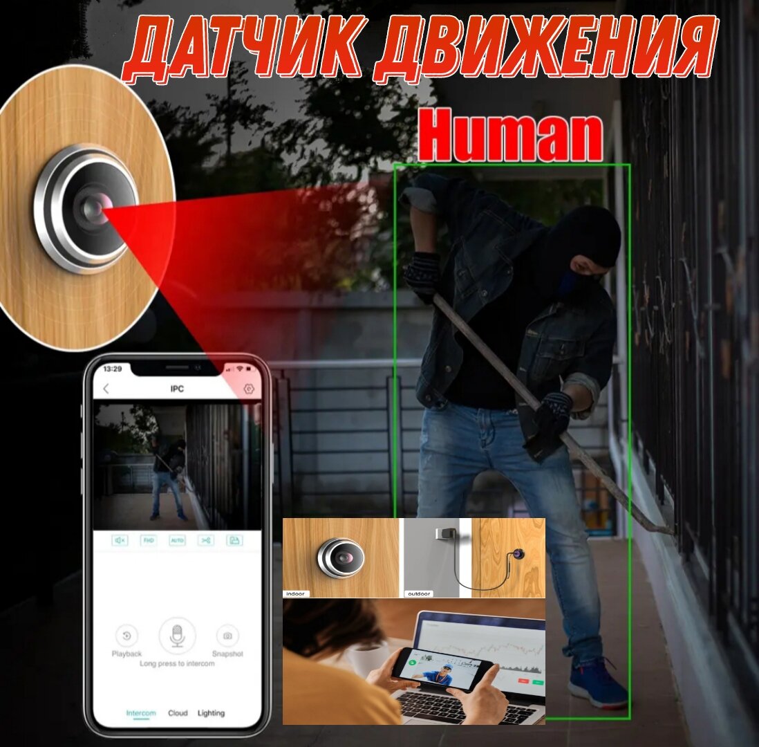 "Видеоглазок Wi-Fi с датчиком движения"