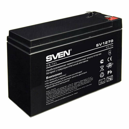 Батарея для ИБП SVEN SV 1270 (12V/7Ah) аккумуляторная, 626024 аккумулятор для ибп sven sv 12v 7ah sv1270