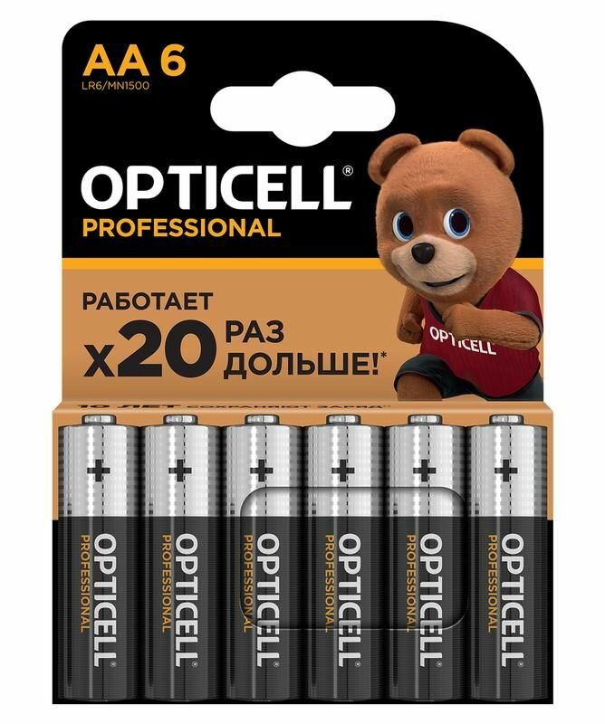 OPTICELL PROFESSIONAL Батарейки AA 6шт 5052003