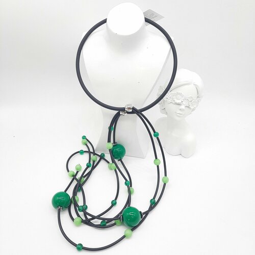Колье PJ Murano, стекло, зеленый