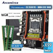 Комплект для Пк Материнская плата Atermiter x99 d4 + процессор Xeon E5 2630v3 + оперативная память 16 gb(2x8gb) DDR4