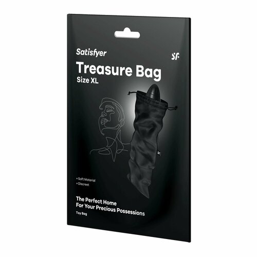 Черный мешочек для хранения игрушек Treasure Bag XL секс игрушки satisfyer вакуумно клиторальный вибромассажер curvy trinity 3