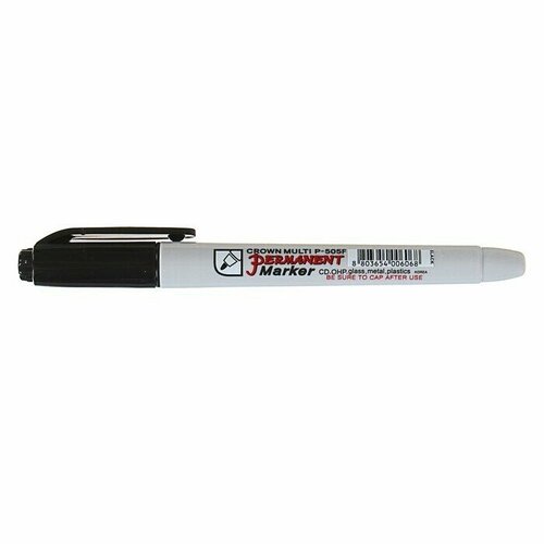 Маркер перманентный 1.0 мм Crown Multi Marker Super Slim, черный, пулевидный