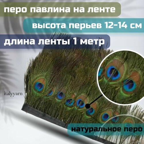 Перья павлина на ленте; лента 1 метр с натуральными перьями павлина 12-14 см, верхняя часть пера глаз ; italyyarn коврик для мыши с принтом павлиньи перья перья оперение 25x20см