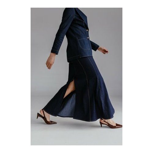 Юбка Larro, размер 40, синий черная джинсовая юбка макси nila reformation