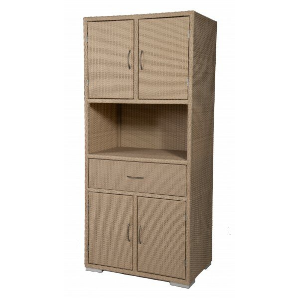 фото Шкаф из ротанга 4-х дверный с выдвижным ящиком