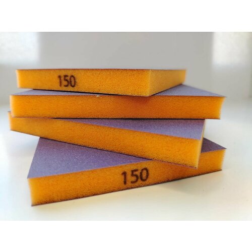 Губка абразивная двухсторонняя P150 5шт LKM-NRG