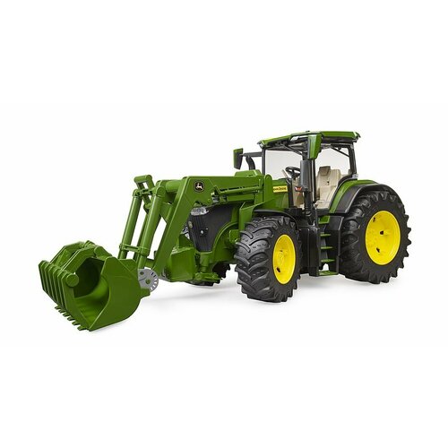 Трактор Bruder John Deere 7R 350 с погрузчиком 03-151 трактор bruder john deere 7r 350 прицеп 4 бревна 03 154