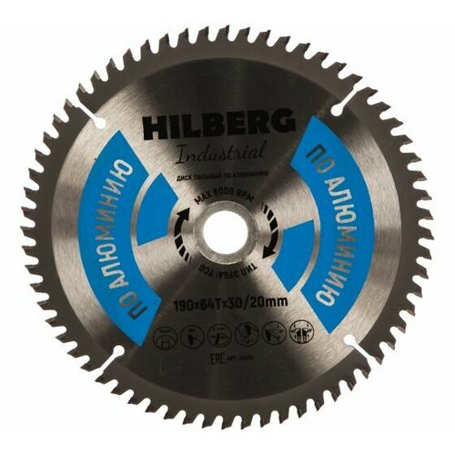 диск пильный hilberg industrial алюминий 160 20 48т ha160 Диск пильный Industrial Алюминий (190x30/20 мм; 64Т) Hilberg HA190