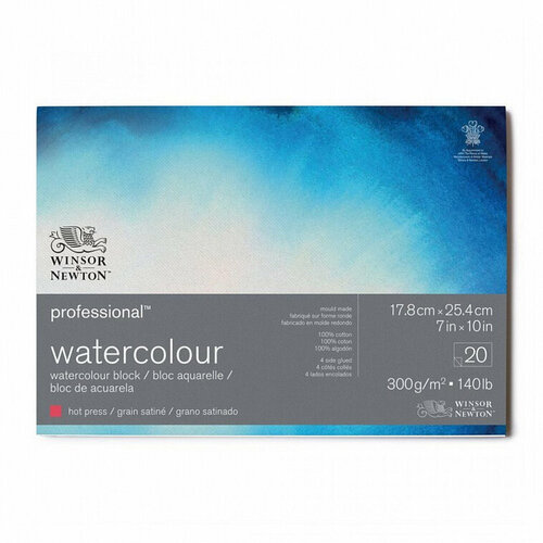 Склейка Winsor Newton Professional 305 х 229 см 300 гм 20 листов хлопок 100 9899₽