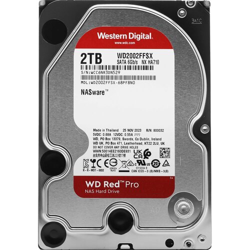 Жесткий диск WD SATA-III 2Tb WD2002FFSX NAS Red Pro 7200rpm 64Mb 35 3665400₽
